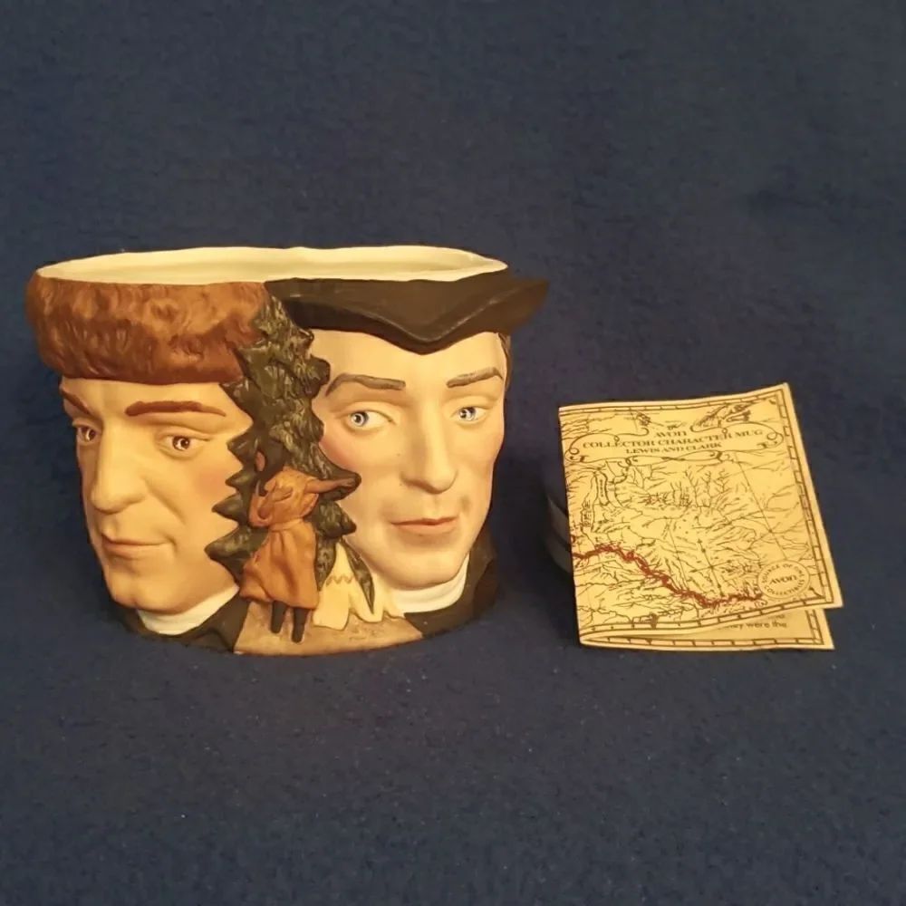 Vintage 1985 Avon Collectible Character Toby Mug Lewis And Clark Figurine Cup